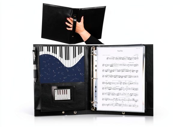 Musfunny Black Sheet Music Folder PU Material-7