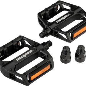Mongoose Black Alloy Steel Bike Pedals for Adults-0