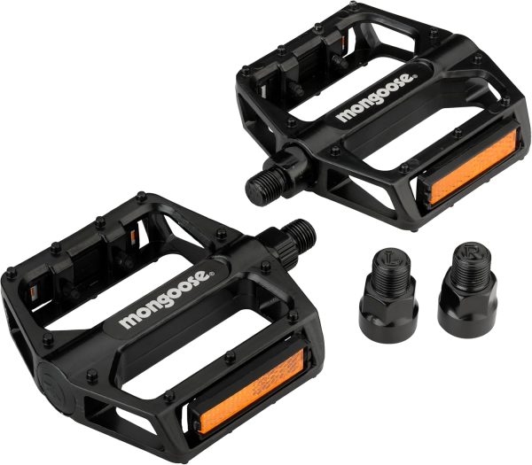 Mongoose Black Alloy Steel Bike Pedals for Adults-0
