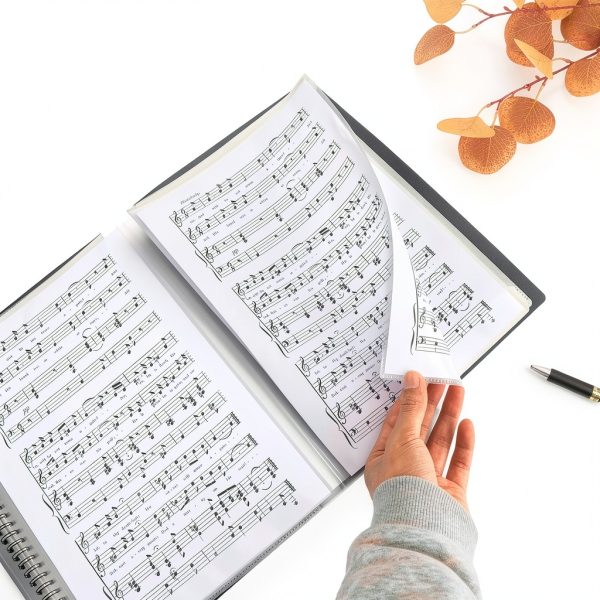 HIMOMO Sheet Music Folder Black Plastic Durable-4
