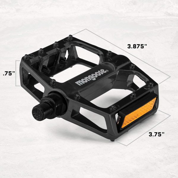 Mongoose Black Alloy Steel Bike Pedals for Adults-5