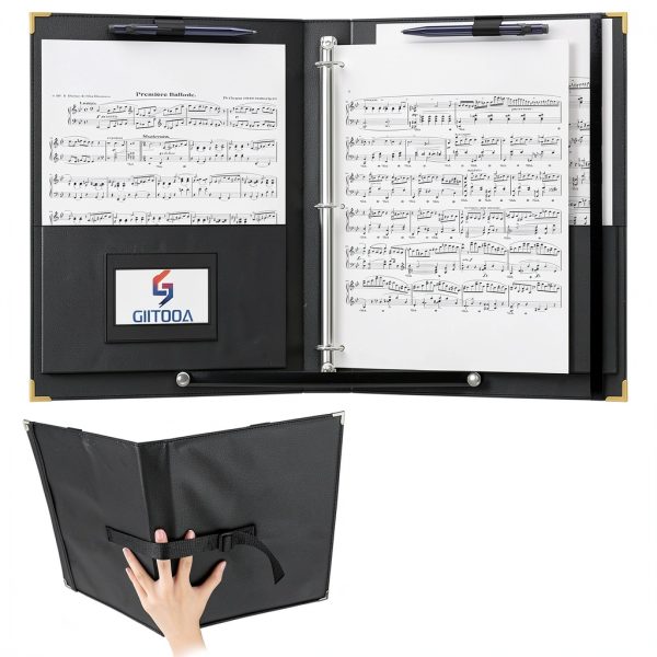 Choral Music Folders by GIITOOA - Faux Leather 3 Ring Binder-0