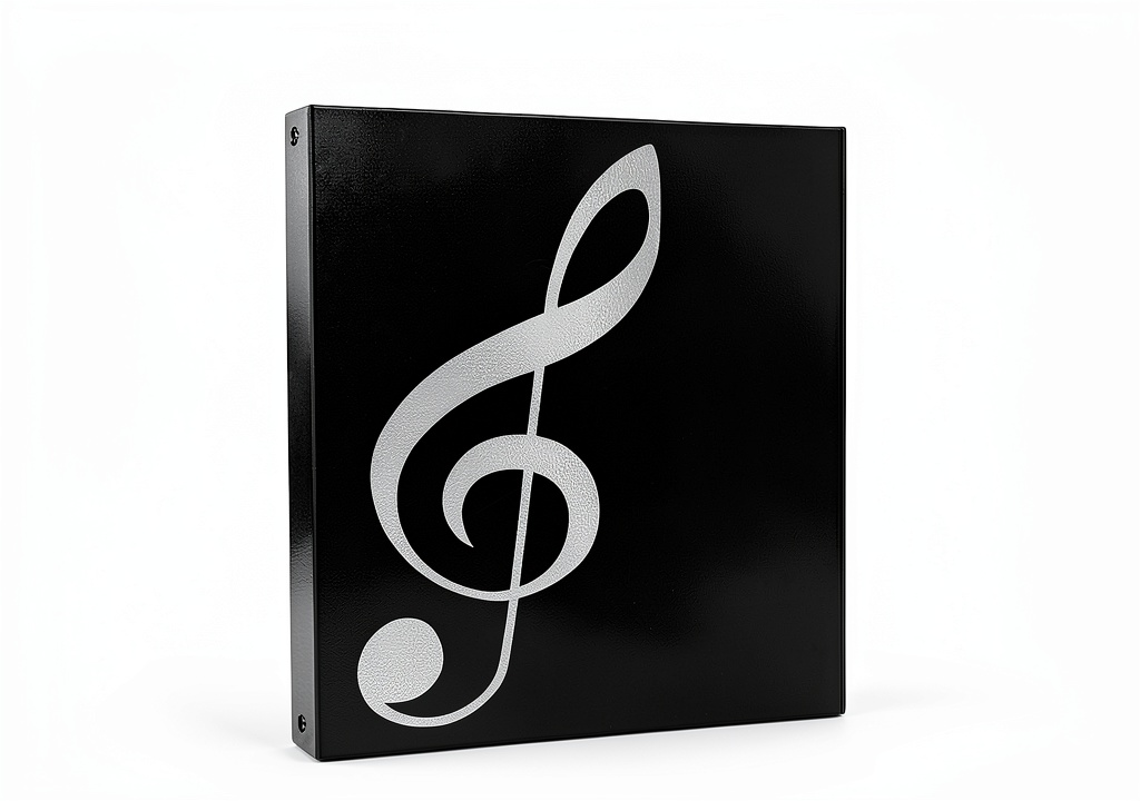 Musician using tutata sheet music folder on stage
