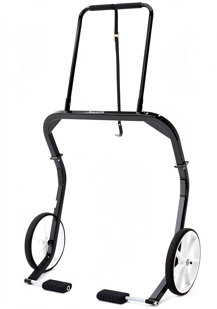 Black Ice Snowmobile Dolly in a garage setting