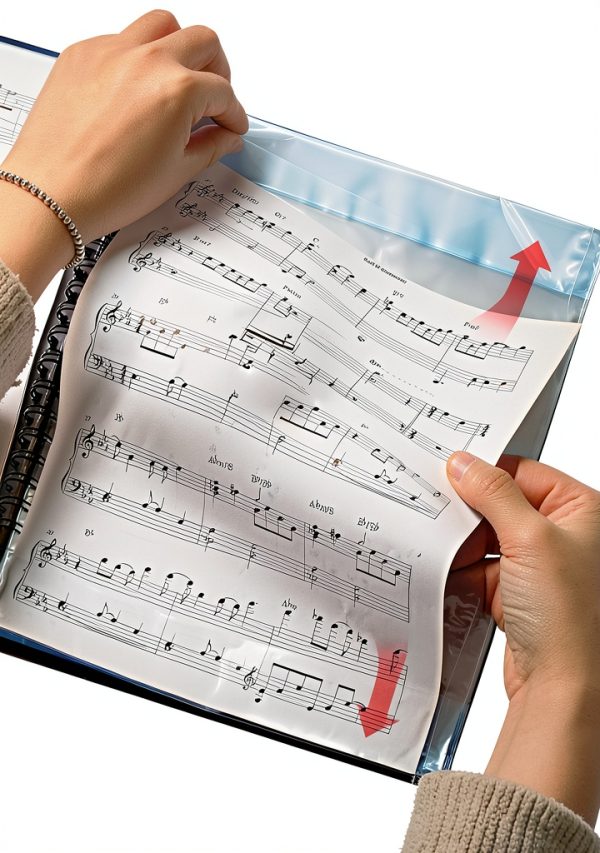 Sheet Music Folder meccaline Black PP 80 Sheets-2