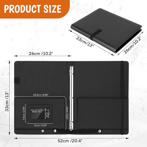 Yotino Choir Folder Black Faux Leather Musical Instruments-1