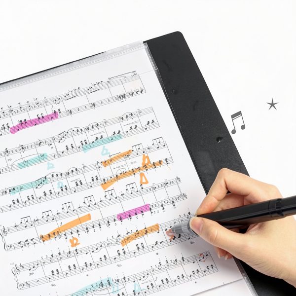 Music Folder tutata Polypropylene 3‑Ring Black-3