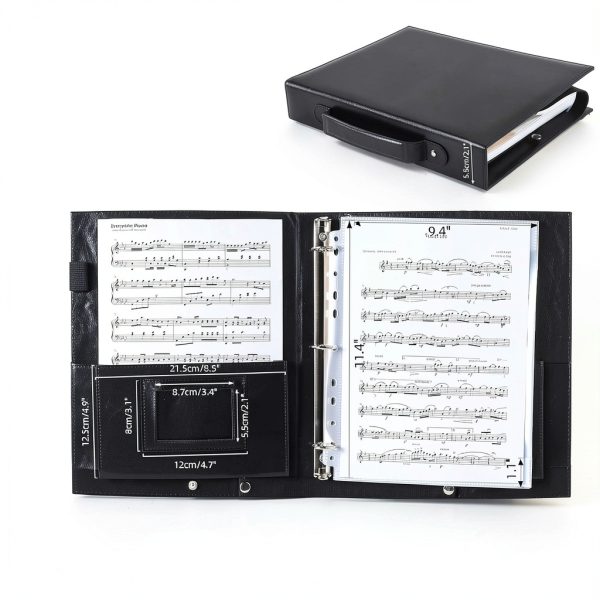 Musfunny Black Sheet Music Folder PU Material-1