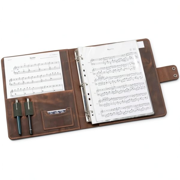 Leather Sheet Music Binder D&M Studio Musical Instruments-1