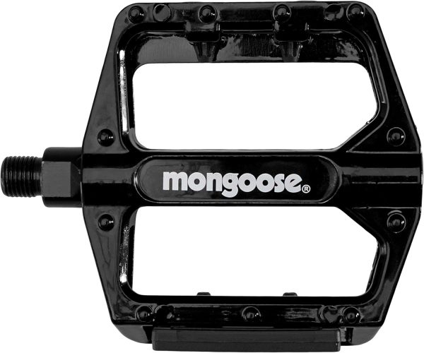 Mongoose Black Alloy Steel Bike Pedals for Adults-6