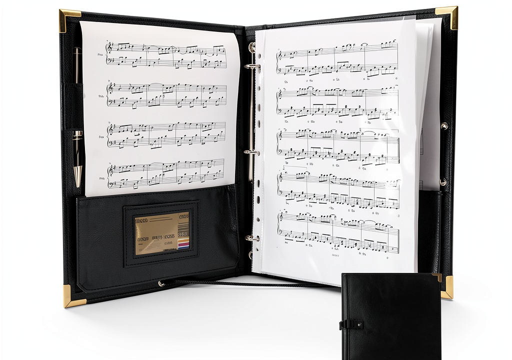 GraduatePro black sheet music folder with elastic closure
