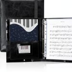 Musfunny Black Sheet Music Folder PU Material-0