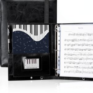 Musfunny Black Sheet Music Folder PU Material-0