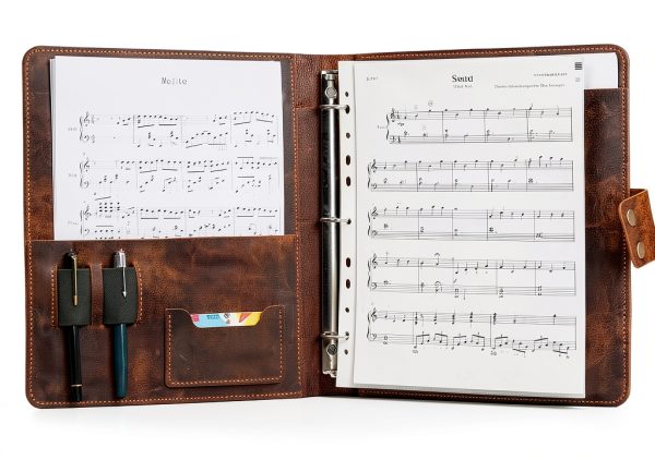 Leather Sheet Music Binder D&M Studio Musical Instruments-0
