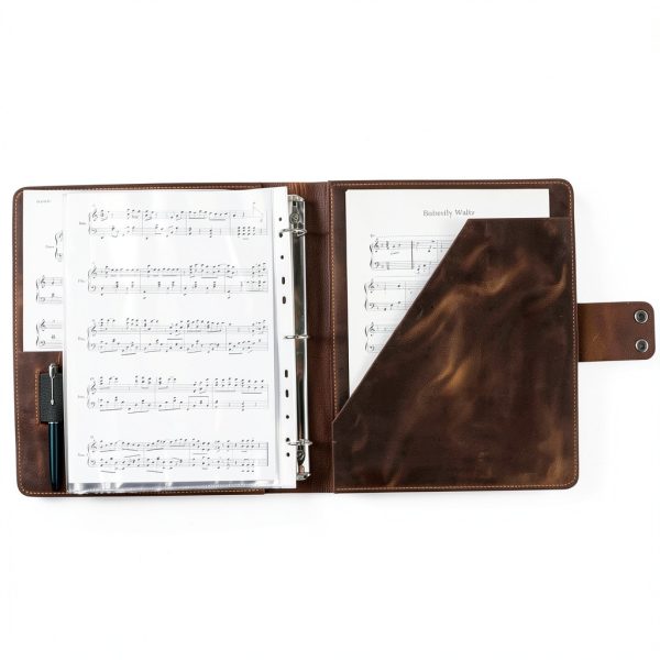 Leather Sheet Music Binder D&M Studio Musical Instruments-5