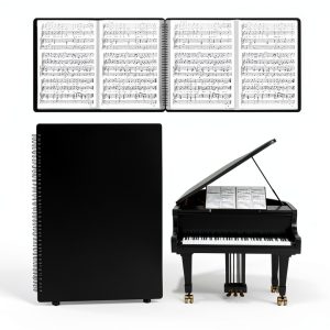 HIMOMO Sheet Music Folder Black Plastic Durable-0