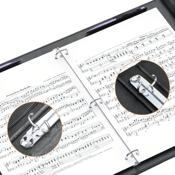 Choral Music Folders by GIITOOA - Faux Leather 3 Ring Binder-4