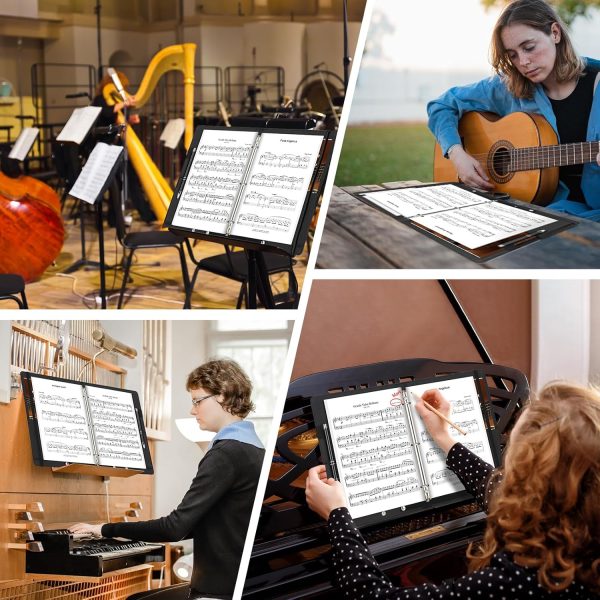 Yotino Choir Folder Black Faux Leather Musical Instruments-6