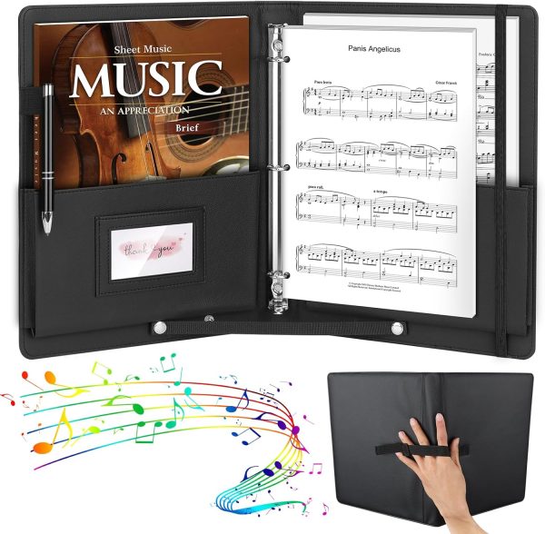 Yotino Choir Folder Black Faux Leather Musical Instruments-0