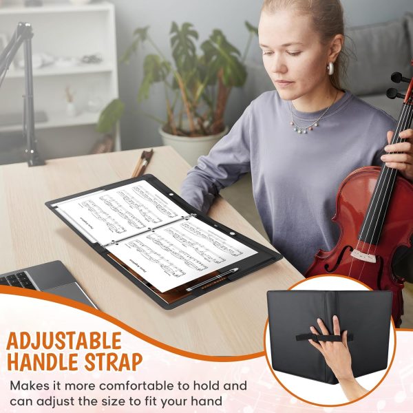Yotino Choir Folder Black Faux Leather Musical Instruments-7