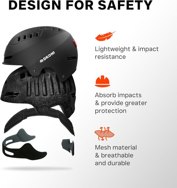 DKONI Bike Helmet with Light Large Pink-4