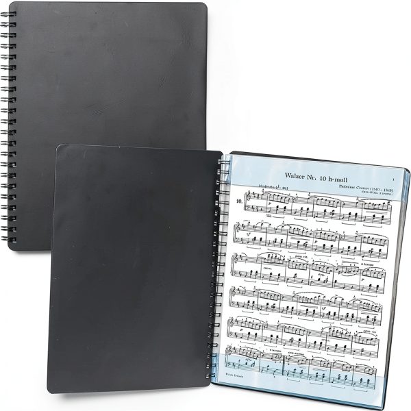 Sheet Music Folder meccaline Black PP 80 Sheets-0