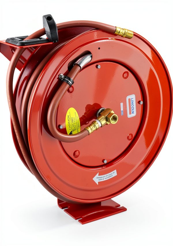 Lincoln 83754 Series Air/Water Hose Reel 50ft Rubber All‑Steel Red-0