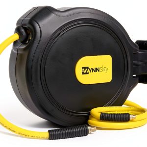 Automatic Retractable Air Hose Reel WYNNsky 3/8" x 50ft 180° Swivel-0