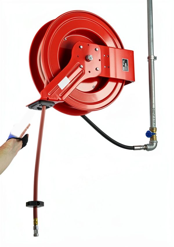 Lincoln 83754 Series Air/Water Hose Reel 50ft Rubber All‑Steel Red-6