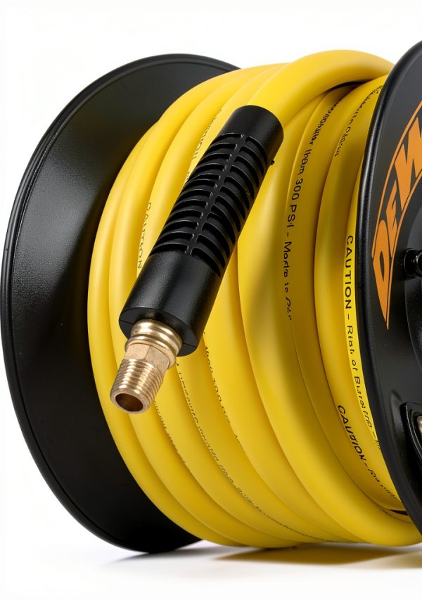 DEWALT 3/8" x 50 ft Manual Hose Reel Yellow Rubber-7