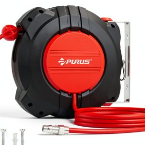 PURUS Retractable Air Hose Reel 3/8" x 32ft with 180° Swivel Rewind-0