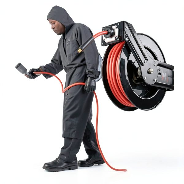 Air Hose Reel ReelWorks 3/8 inch x 50ft Duty Hybrid Polymer 300PSI-1