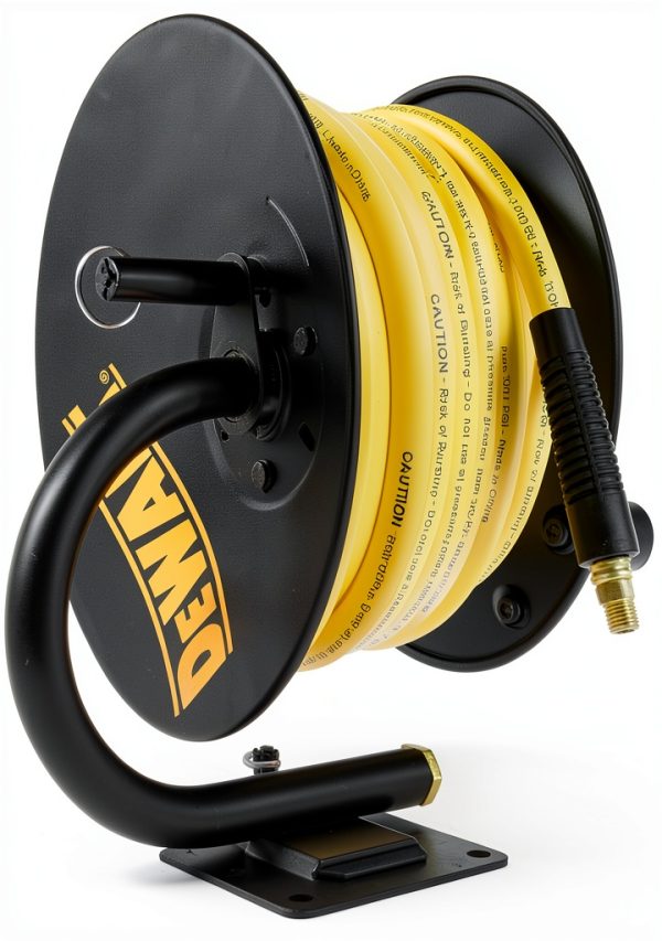 DEWALT 3/8" x 50 ft Manual Hose Reel Yellow Rubber-5