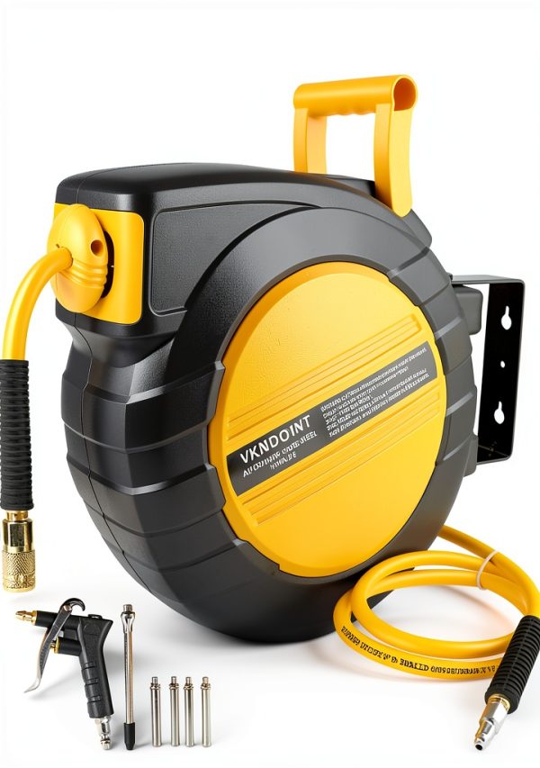 Retractable Air Hose Reel Vkndoynt 3/8in x 50ft Hybrid with 5ft Lead-0