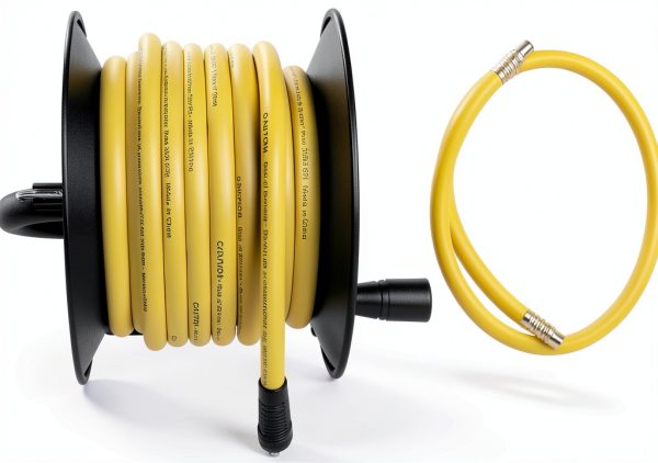 DEWALT 3/8" x 50 ft Manual Hose Reel Yellow Rubber-0