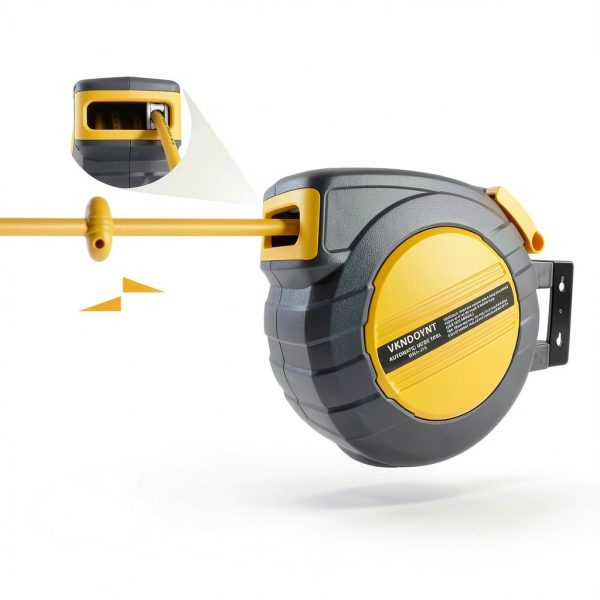 Retractable Air Hose Reel Vkndoynt 3/8in x 50ft Hybrid with 5ft Lead-3