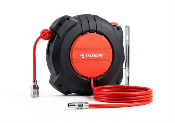 PURUS Retractable Air Hose Reel 3/8" x 32ft with 180° Swivel Rewind-6